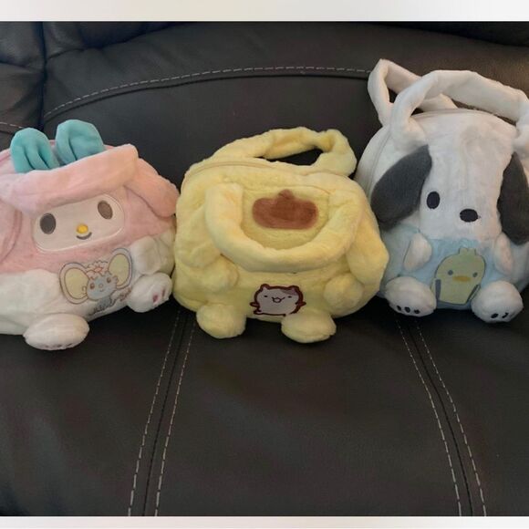 Sanrio Friends Plush Zip Bag Pompomurin ONLY - Picture 1 of 9